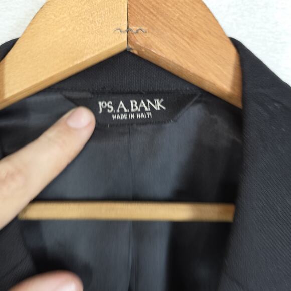 Jos A Bank Mens Blazer Sport Coat Jacket Wool Black 44L Business Workwear Job - Picture 10 of 15
